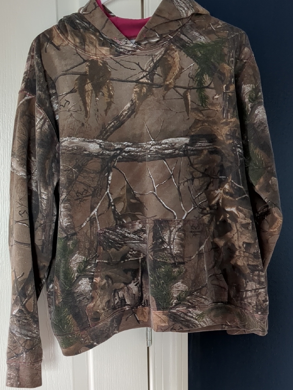 Realtree Camo Hoodie in Tan and Brown with Green Accents